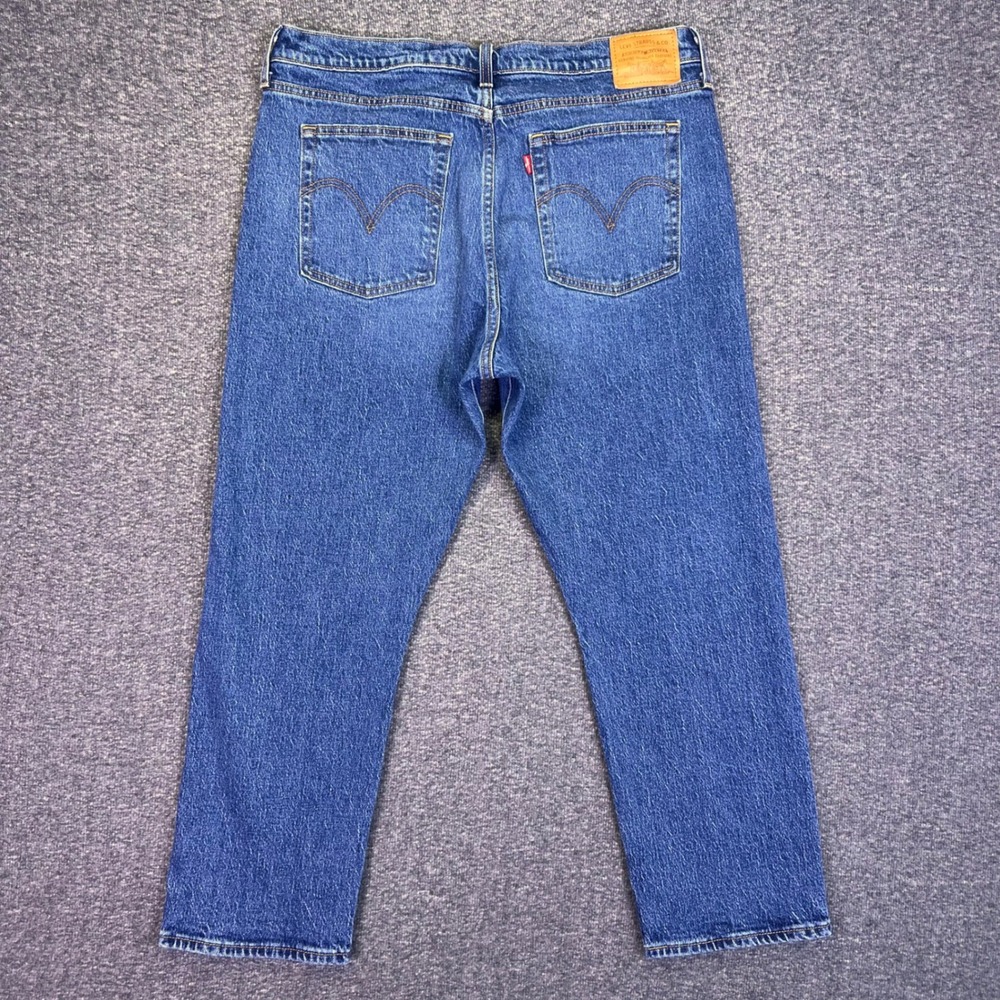 Levis Premium Jeans Womens 34x25 Blue Wedgie Straight High Rise Button Fly Denim - Picture 2 of 16